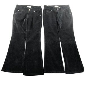 2 Steve & Barry's Classic Corduroy Womens Pants Size 10R Lot Of Two  Black Flare
